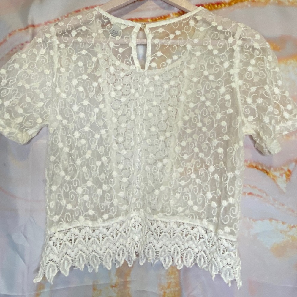 Forever 21 Women’s top blouse lace size medium - Picture 2 of 8